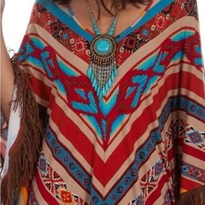 Scully serape fringe  Poncho